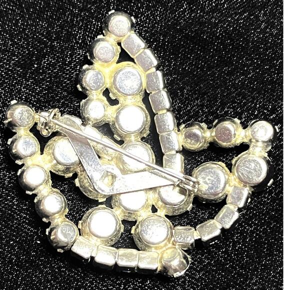 Vintage Brooch Blue Rhinestone AB Vtg ESTATE Costume Jewelry Pin A24 - Picture 3 of 4